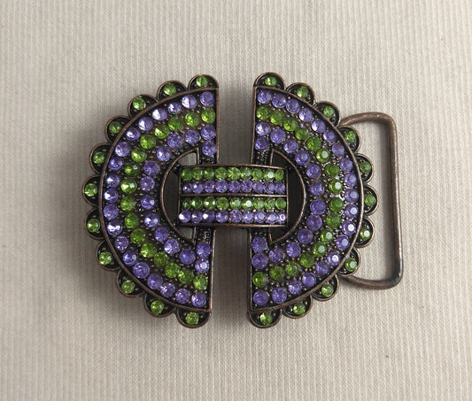 Buckle #FZ2101 #Purple #Green #Prong #Abs #Rhinestone #1pc