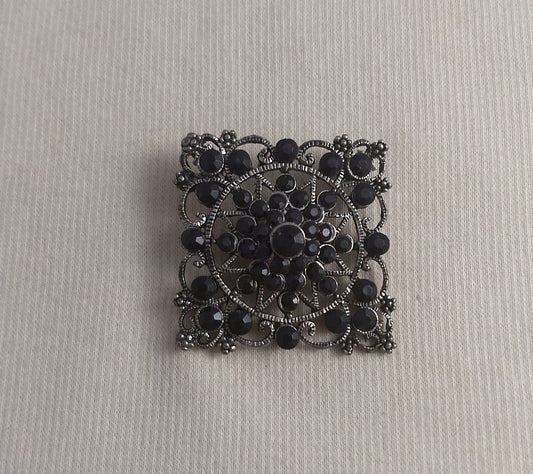 Brooch #BR3422 #Black #Pin #Abs #Faceted #Rhinestone #1pc