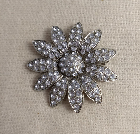 Brooch #BR3423 #Silver #Pin #Abs #Rhinestone #1pc