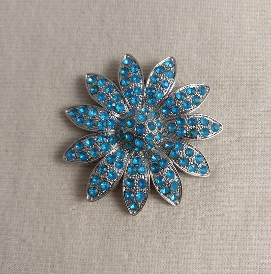 Brooch #BR3423 #Blue #Pin #Abs #Rhinestone #1pc