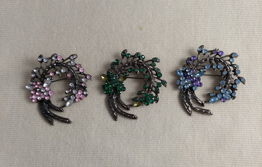 Brooch #BR3424 #Multi #Pin #Abs #Rhinestone #3pc