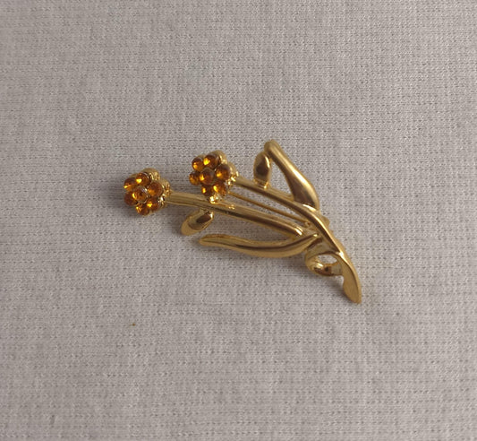 Brooch #BR3426 #Gold #Pin #Abs #Rhinestone #2pc