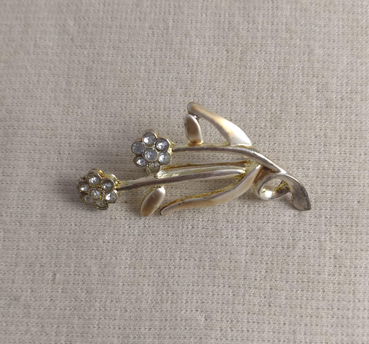 Brooch #BR3426 #Silver #Pin #Abs #Rhinestone #2pc
