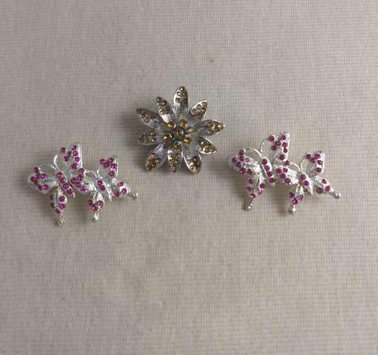 Brooch #BR342728 #Multi #Pin #Abs #Rhinestone #3pc