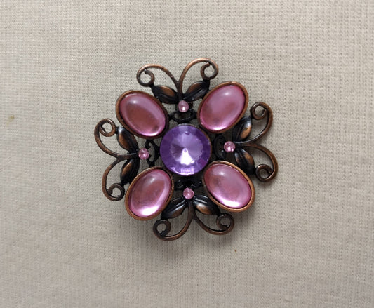 Brooch #BR3431 #Pink #Pin #Abs #Rhinestone #1pc