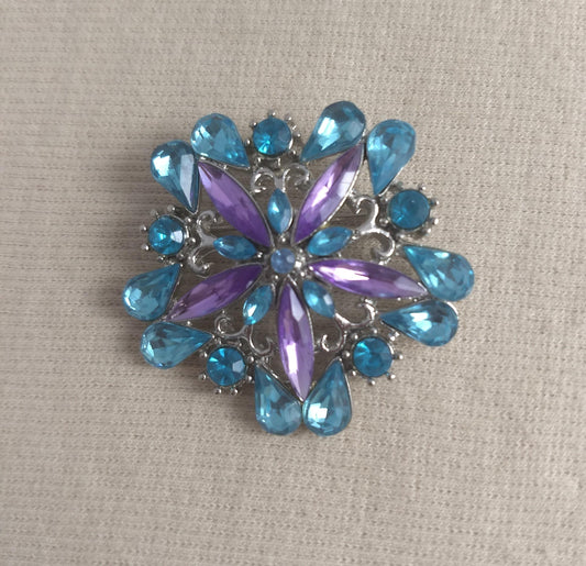 Brooch #FZ0202 # #Blue #Pin #Rhinestone #1pc