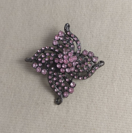 Brooch #DB297-205 #Pin #Pink #Abs #Rhinestone #1pc
