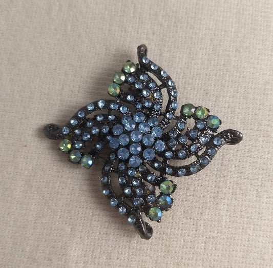 Brooch #DB297-205 #Pin #Blue #Abs #Rhinestone #1pc