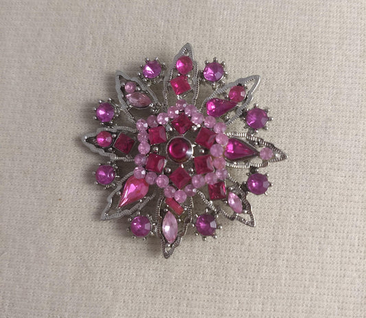Brooch #FZ0216 #Pin #Pink #Abs #Rhinestone #1pc