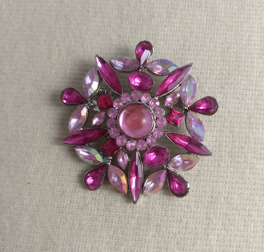 Brooch #FZ0214 #Pin #Pink #Abs #Rhinestone #1pc
