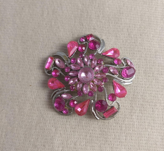 Brooch #FZ0204 #Pin #Pink #Abs #Rhinestone #1pc