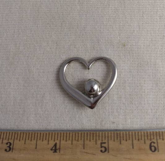 Pendant #Open-Heart #Silver #Ball #Bracelet #Necklace #Metal #1pc