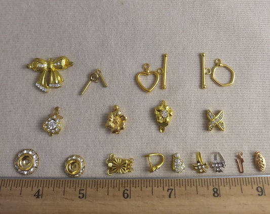Pendant #SET-J #1-Hole #Gold #Charm #Bracelet #16pc