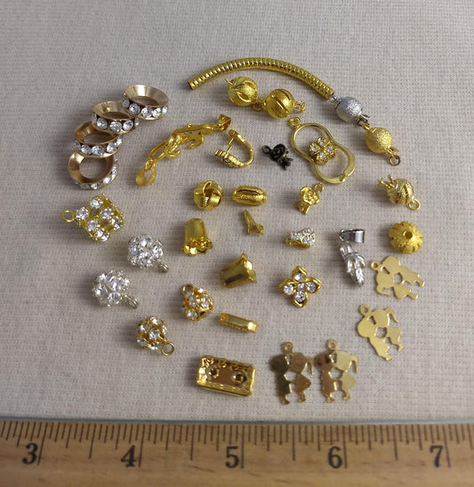 Pendant #SET-N #1-Hole #Gold #Charm #Bracelet #36pc