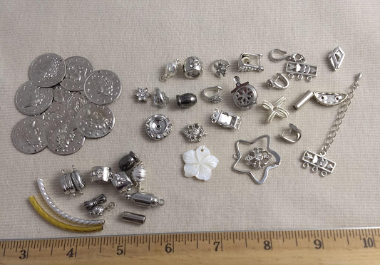 Pendant #SET-Q #2-Hole #Silver #Charm #Bracelet #46pc