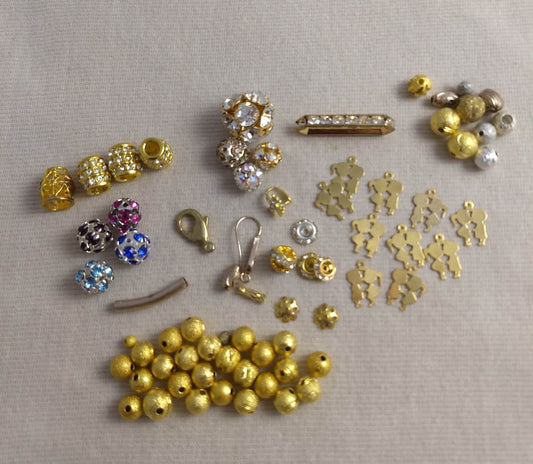 Pendant #SET-R #2-Hole #Gold #Charm #Bracelet #60pc