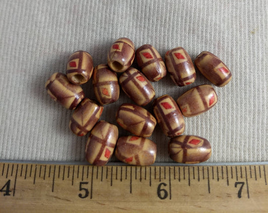 Bead #Fash13 #2-Hole #Brown #Barrel #Bracelet #60pc