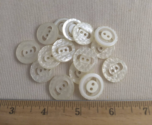 Button #5121 #2-Hole #Off-white #Polyester #10pc