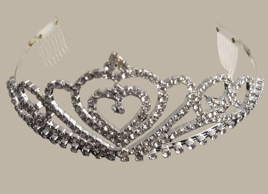 Tiara #PS348 #Silver #Tear-Drop #Rhinestone #Comb #1pc