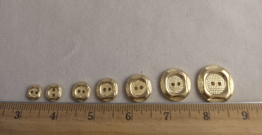 Button #Y5936 #2-Hole #Gold #Abs #Rim #10pc/each size #1Set