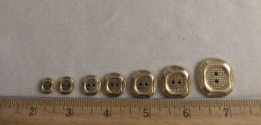 Button #Y5936 #2-Hole #Antique-Gold #Abs #Rim #10pc/each size #1Set