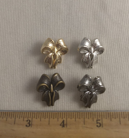 Button #Y1092 #Shank #Gold #Silver #Bow #10pc-each-color #40pc