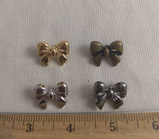 Button #Y1119 #Shank #Gold #Silver #Bow #10pc-each size #40pc #1Set