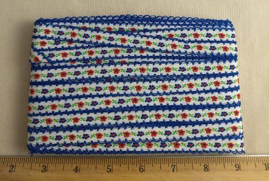 Ribbon #YWCY802Z #1/4" #Blue #Scallop #Floral #5yd