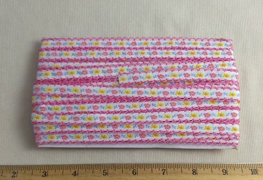 Ribbon #YWCY101021-1 #1/4" #Pink #Scallop #Floral #5yd