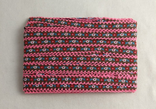Ribbon #YWCY101021-2 #1/4" #Pink #Scallop #Floral #5yd