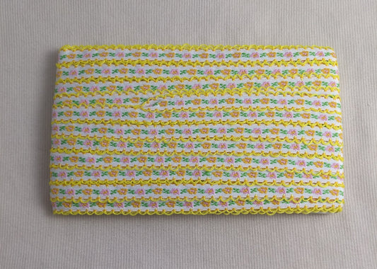 Ribbon #YWCY101021-4 #1/4" #Yellow #Scallop #Floral #5yd
