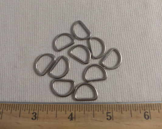 Ring #D-Ring #Silver #1/2" #Metal #10pc
