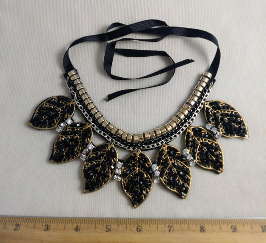 Necklace #Fash48 #Black #Bead #Acrylic-Stone #Sample #1pc