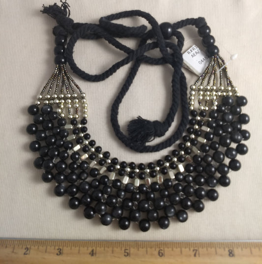 Necklace #Fash51 #Black #Bead #Cord #Sample #1pc