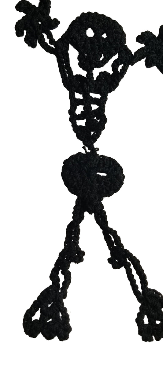 Applique #Skeleton #Black #Crochet #Handmade #Cotton #2pc