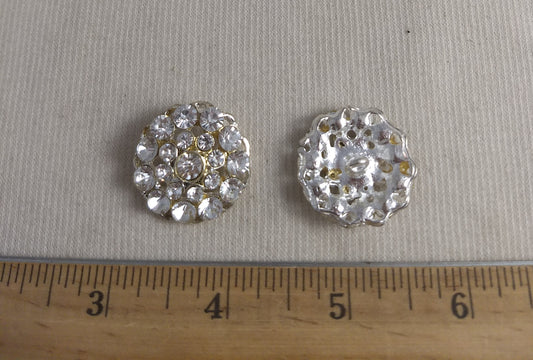 Button #AY775 #Shank #Silver #Rhinestone #Abs #2pc