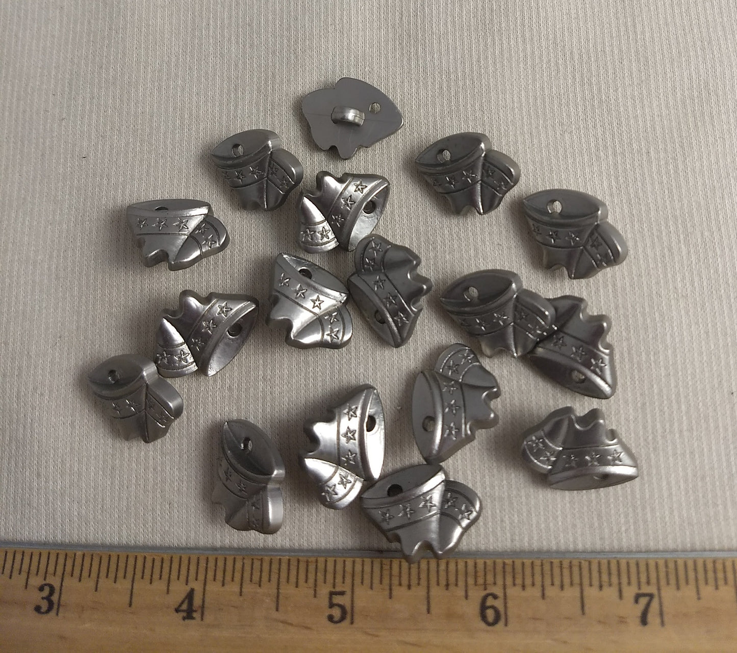 Button #Y5821 #Shank #Silver #Bell #Abs #59pc
