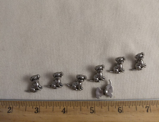 Button #Y5775 #Shank #Silver #Puppy #Abs #18pc