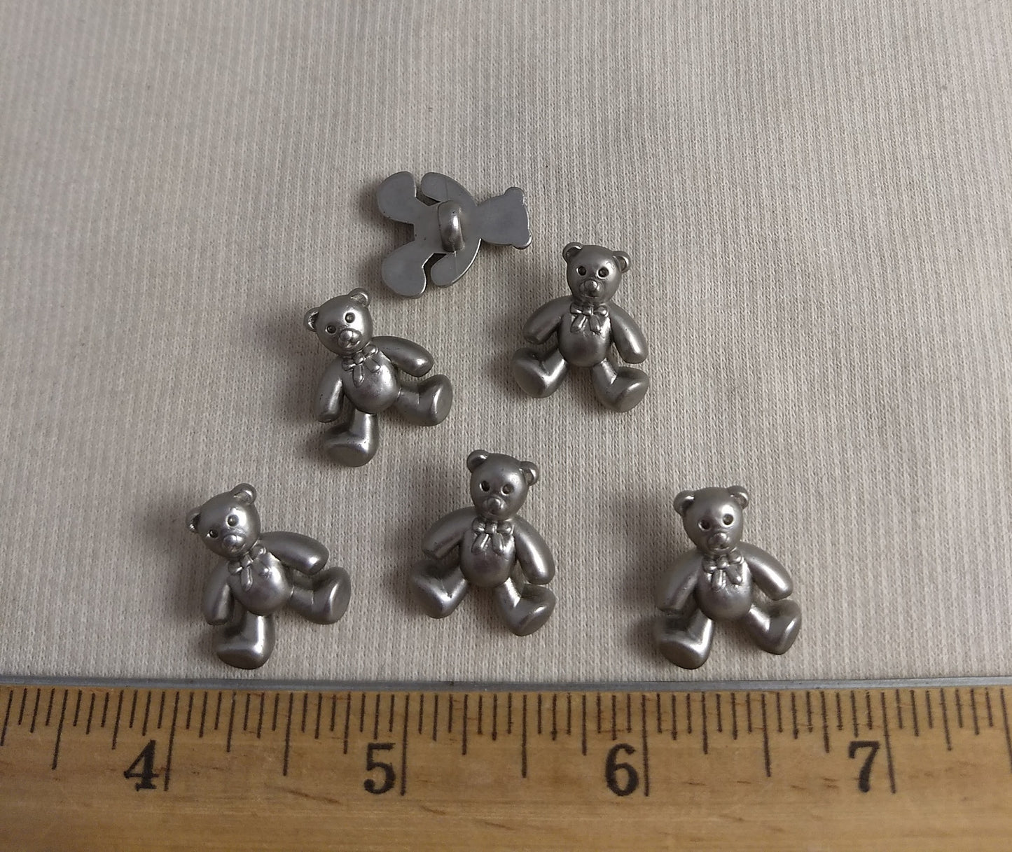 Button #Y5776 #Shank #Silver #Teddy-Bear #Abs #20pc