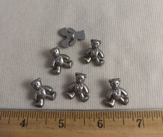 Button #Y5776 #Shank #Silver #Teddy-Bear #Abs #20pc