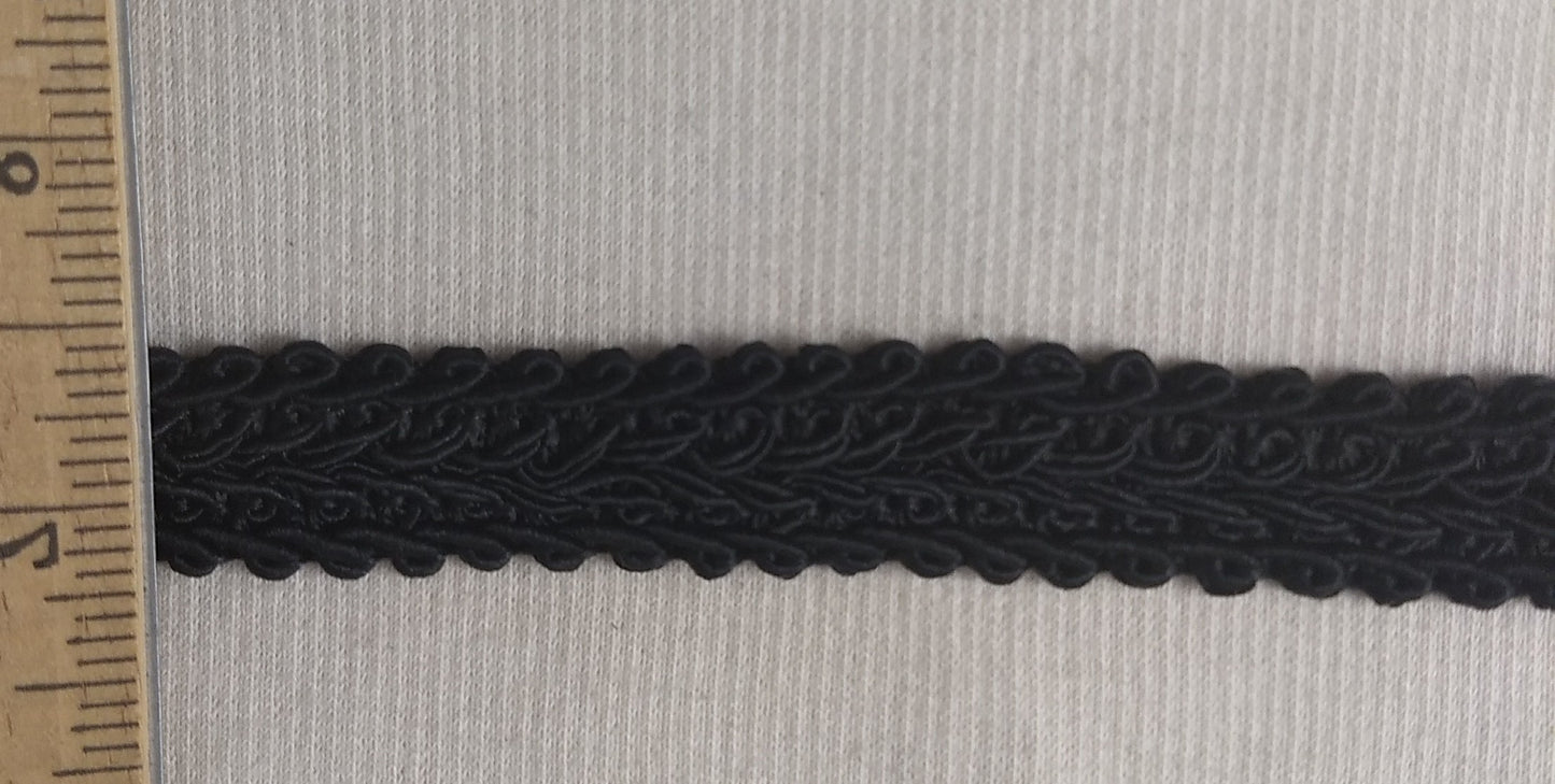Ribbon #111225 #Black #Scalloped #Ric #Rac #Braid #7yd