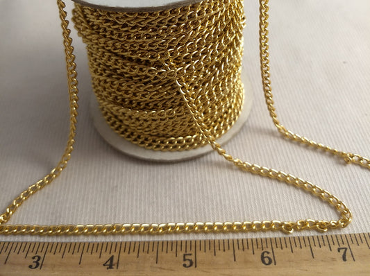 Chain #1010 #Gold #3mm #links #Aluminum 1yd