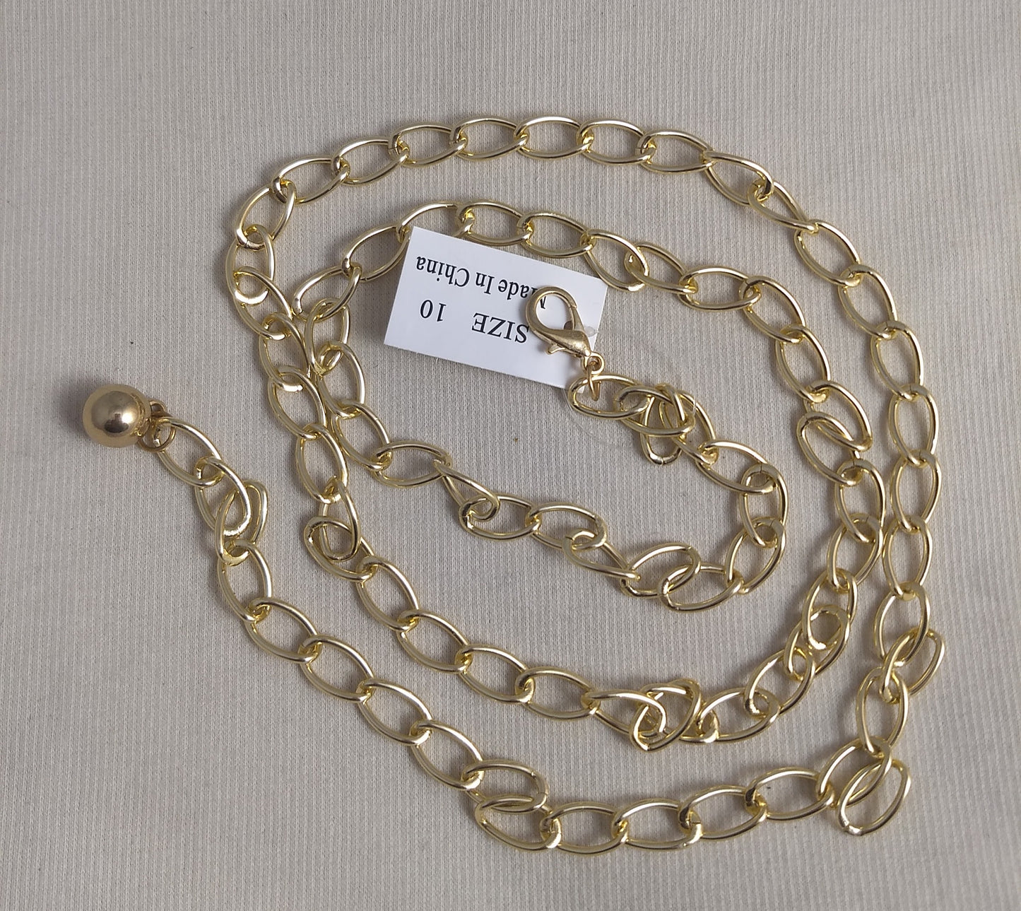 Chain Belt#1218 Gold 1/2" #Lobster-Claw #Aluminum #1pc