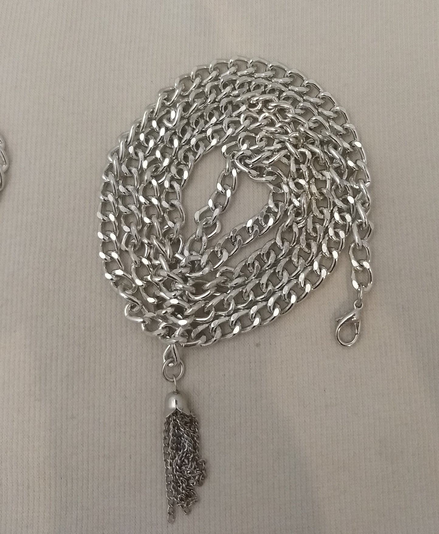 Chain #9212-Cut #Silver #Tassel #1pc