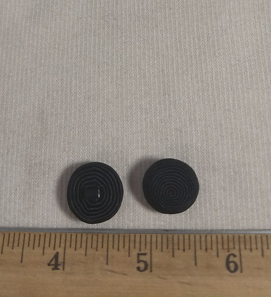 Button #23948 #Black #Handmade #Swirl #Nylon #40pcs