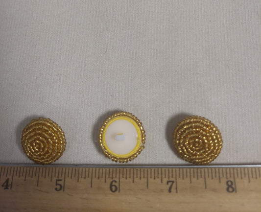 Button #3069 #Gold #Beads #Handmade #Nylon #10pcs