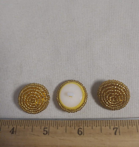 Button #3069 #Gold #Beads #Handmade #Nylon #10pcs