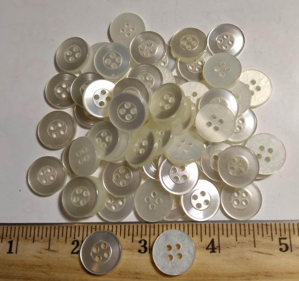 Button #PC700 #4 Hole #Pearl  #Rim #Basic #Polyester #10pc