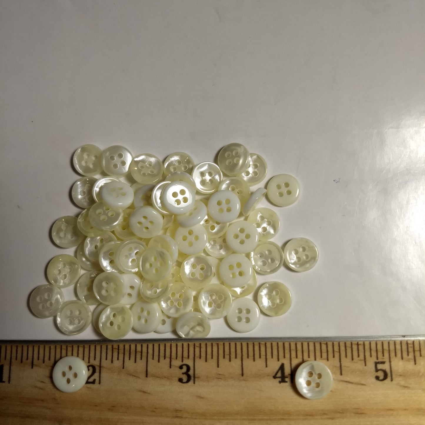 Button #58 #4 Hole #White #Basic #Polyester #10pc