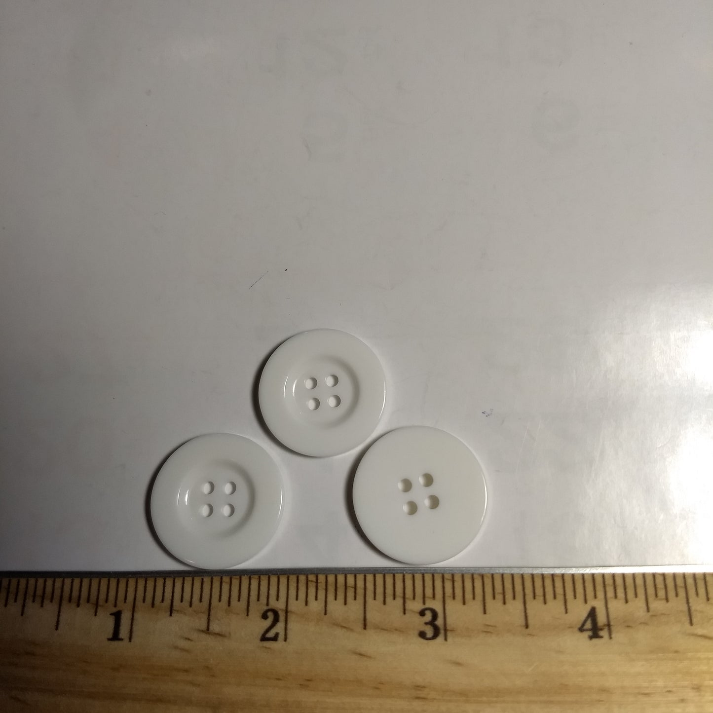 Button #P-Trevor #4 Hole #White #Basic #Polyester #10pc